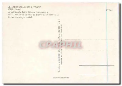 Sens (Yonne) — Cattedrale di San Etienne e palazzo sinodale — Edizioni Valoire — Verso