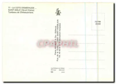 Túmulo de Châteaubriand — Saint-Malo (Ille-et-Vilaine) — Pierre Artaud & Cie — Verso