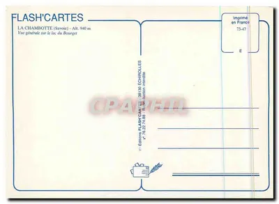 La Chambotte — Vista geral sobre o lago Bourget — Edições Flash'Cartes — Verso