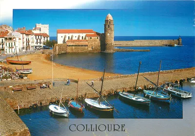 Collioure — Porto e igreja — Edições Estel