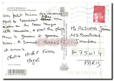 Collioure — Porto e igreja — Edições Estel — Verso