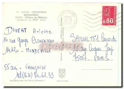 Château de Sédalges — Cantal pittoresque — Éditions Marmites & Trédoch — Verso