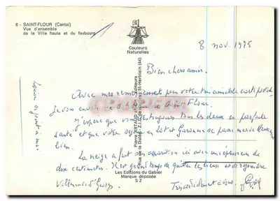 Saint-Flour (Cantal) — Visão geral da Cidade Alta e do subúrbio — As Edições do Gabier — Verso