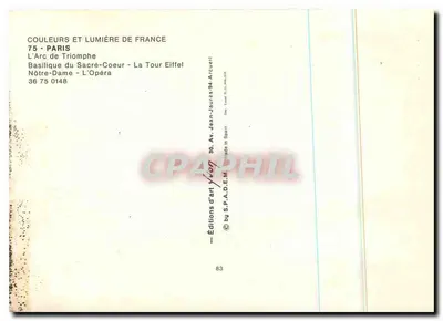 Paryż — Znane miejsca — Éditions d'art Lyon — Rewers