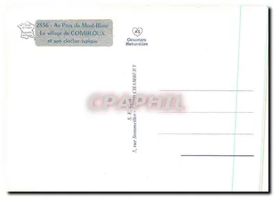 Combloux — dorp en zijn typische klokkentoren — S.E. Couleurs Naturelles, Chambery — Achterkant