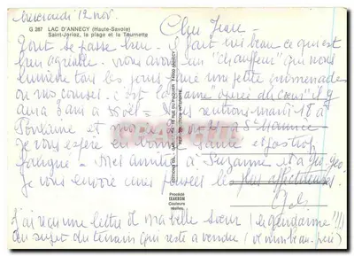 Lac d'Annecy — Saint-Jorioz et la Tournette — Éditions Iakron — Verso