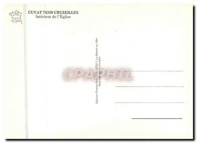 Widok wnętrza kościoła — Cuvat 74350, Cruseilles — Wydawnictwo Francja 83511 La Seyne-sur-Mer — Rewers
