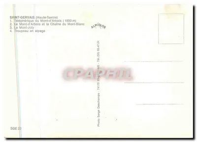 St-Gervais - Mt-d'Arbois - Mt-Joly — Alpcolor, n° SGE 23 — Achterkant