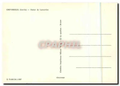 Chindrieux (Savoie) — Estátua de Lamartine — Impressor Combier — Verso