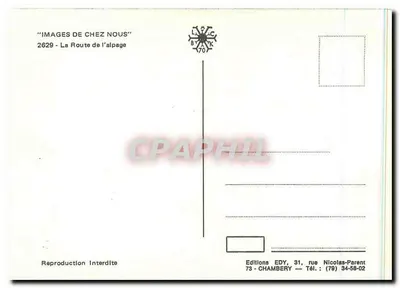 Trasa alpejska — Alpejski widok z chałupą — Wydawnictwo Edy, n°2629 — Rewers