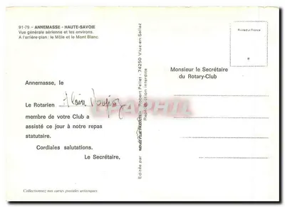 Annemasse - Haute-Savoie — Vista geral aérea e o Monte Branco — Editada por Robert Pellet - Sellaz — Verso
