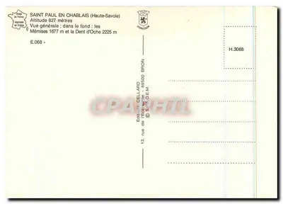 Sint-Paulus in Chablais — algemene uitzicht met de Mémises en de Dent d'Oche — Uitgaven OLLARD BRON — Achterkant