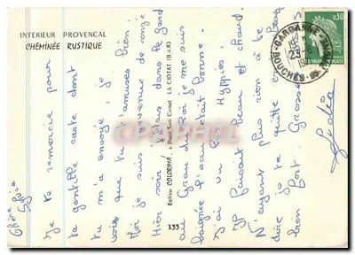 Wnętrze provenckie — kamieniczna kominek — Édition Colorima, n°133 — Rewers