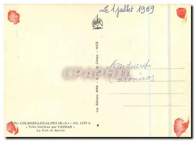 Colmars-les-Alpes — Cidade fortificada por Vauban — Les Editions MAR — Verso