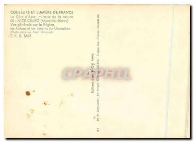 Nice-Cimiez — Allgemeiner Blick auf das Regina, die Arenen und die Gärten des Klosters — Éditions d'Art Yvon, Paris — Rückseite