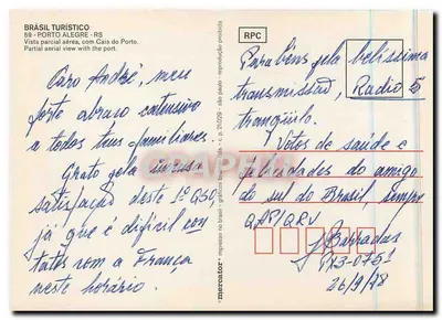 Porto Alegre — częściowy widok z lotu nad portem — BRASIL TURÍSTICO — Rewers