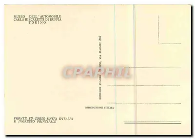 Museo dell'Automobile Carlo Biscaretti di Ruffia — Turim — editor Rotocalco Fuaierno — Verso