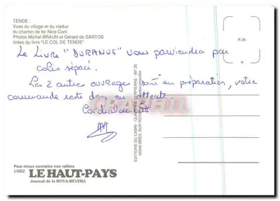Tende — widok wsi i mostu kolejowego Nice-Coni — Éditions du Capri, Quartier Verrière — Rewers