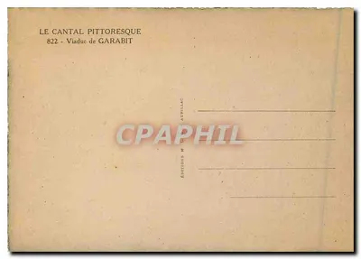 Viaduc de Garabit — Le Cantal pittoresque — Éditions M. L. Aubellac — Verso