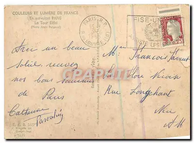 Wieża Eiffla — widok z powietrza — Éditions Couleurs et Lumière de France, n° 5607 — Rewers