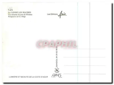 La Londe-les-Maures — Widok z lotu powietrznego portu Miramar — Wydawnictwo Aris, nr 7 673 — Rewers