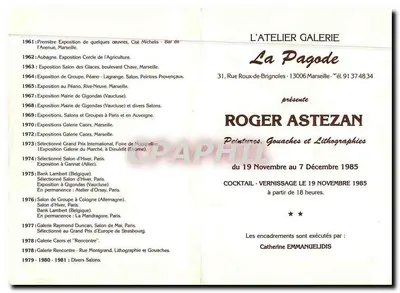 Embarcações coloridas — exposição Roger Astezan — L'Atelier Galerie, Marselha — Verso