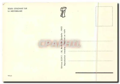 Pôr do sol sobre a Méditerrâneo — Éditions S.E.P.T. — N° 9276/2 — Verso