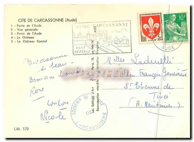 Cité de Carcassonne — widok panoramiczny i zamek — Éditions d'Art Carcassonne — Rewers
