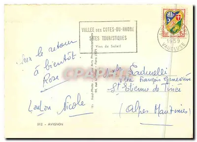 Ponte Saint-Bénézet — Avignon — Editora: VALLEE DES COTES-DU-RHONE — Verso