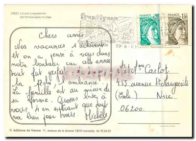Frontignan — Mar Mediterrâneo — edição da França — Verso