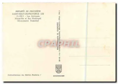 Mausclée y Arc Municipal — Monumentos Romanos — Editor IRIS — Reverso