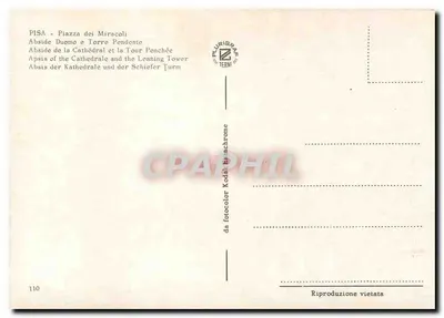 Pisa - Katedra i Wzgórza Pochylone — Plurigraf Terni, n°110 — Rewers