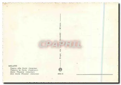 Teatro alla Scala — Wewnętrzne — Paul Scroochi, n° 4872-6 — Rewers