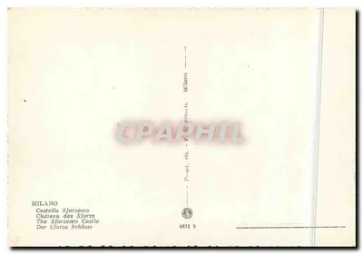 Castelo Sforzesco — Milão — Editor Prates, n° 4672 — Verso