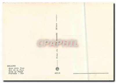 Arco della Pace — Mediolan — Wydawca F.lli Scroccchi, nr 4872-8 — Rewers