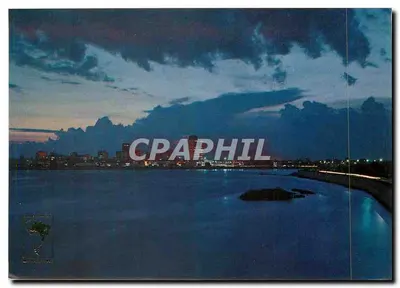 Vista Noturna e Rio Paraíba — Campos, Rio de Janeiro — Editor Edicard, n° 808-13