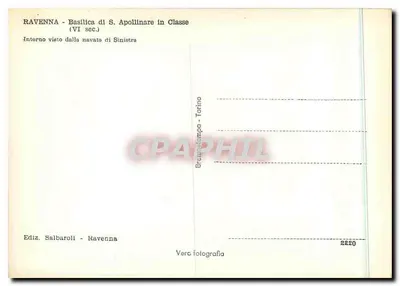 Ravenna - Bazylika św. Apollinaria w Classe — Wewnętrzna wersja z lewej strony nawy — Ediz. Salbaroli - Ravenna, n° 2220 — Rewers