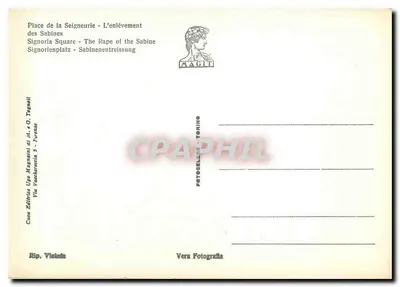 Firenze - Piazza della Signoria - Rapto delle Sabine — Editor O. Tagnell — Verso
