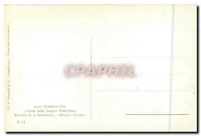 San Gimignano — Martírio de São Sebastião — Ed. P. Cappelli & C. - Pugliabani, N.14 — Verso
