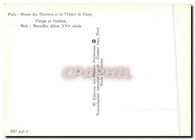 Virgem e o Menino — Madeira — início do século XVI — Éditions des Musées Nationaux, Paris — Verso