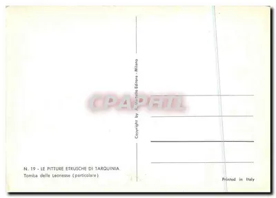 Imagens etruscas de Tarquinia — Tumba das Leonesse (particular) — A. Natrrello Editore, Milão — Verso