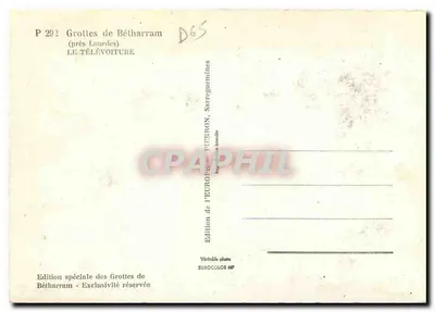 Grutas de Bétharram — perto de Lourdes — Edição especial das Grutas de Bétharram — Verso