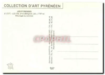 Col d'Aubisque — Pastwiska na szczycie — Éditions d'Art Pyrénéen, n° K 3237 — Rewers