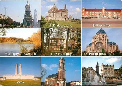 Panorama do Bassin Minero — Locais de Lens, N.D. de Lorette, Sallaumines, Montigny en Gohelle, Billy Montigny, Henin Beaumont, Vimy, Harnes, Douai — Edições KARTA FRANCE