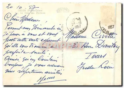 Calais (Pas-de-Calais) — Cale Pławców — Wydawnictwo C.D. nr 1288 — Rewers