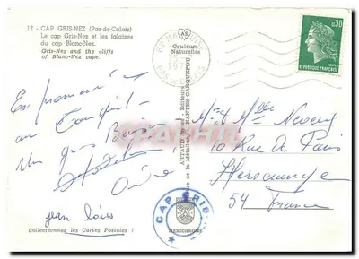 Cap Gris-Nez — falésias e praia — editor Artaud & Cie, Nantes — Verso