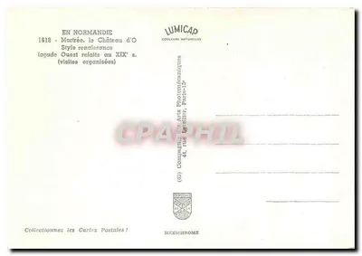Mortrée — Castelo de O — fachada Oeste reaffectada no século XIX — IRIS — Verso