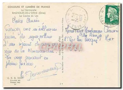 Kasyno na jeziorze — Bagnolles-de-l'Orne (Orne) — Wydawnictwo Martel, nr 24 — Rewers