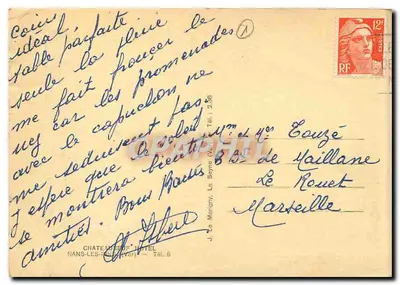 Jardim com lago — vista pitoresca — J. Le Margny, Nans-les-Pins (Var) — Verso