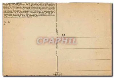 Hautes-Alpes — Karta turystyczna — Wydawca Blondel, Paryż — Rewers